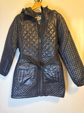 Michael Kors Black Quilted Hooded Puffer Coat